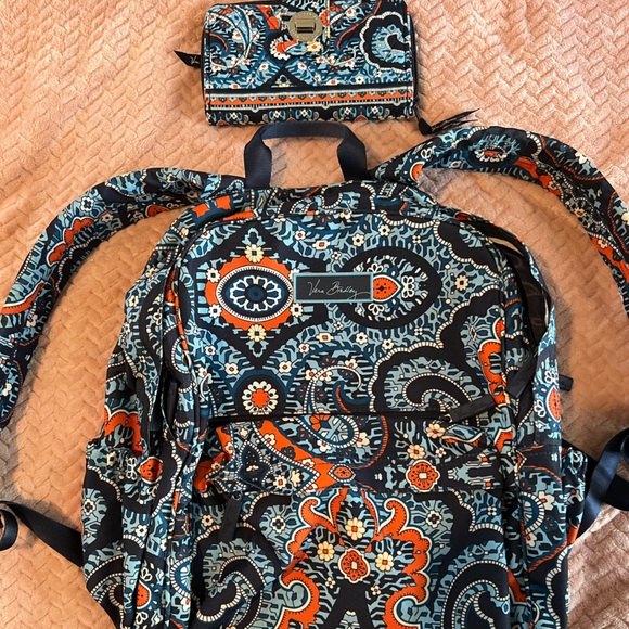 Vera Bradley Handbags - Vera Bradley backpack with matching wallet. In excellent condition!